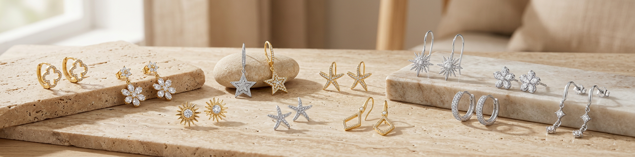 Aretes con Brillo y Diseño