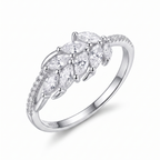 Anillo de plata 925 con diseño elegante en corte marquesa