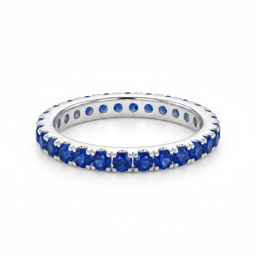 Anillo churumbela azul en plata 950 con zircones azules brillantes
