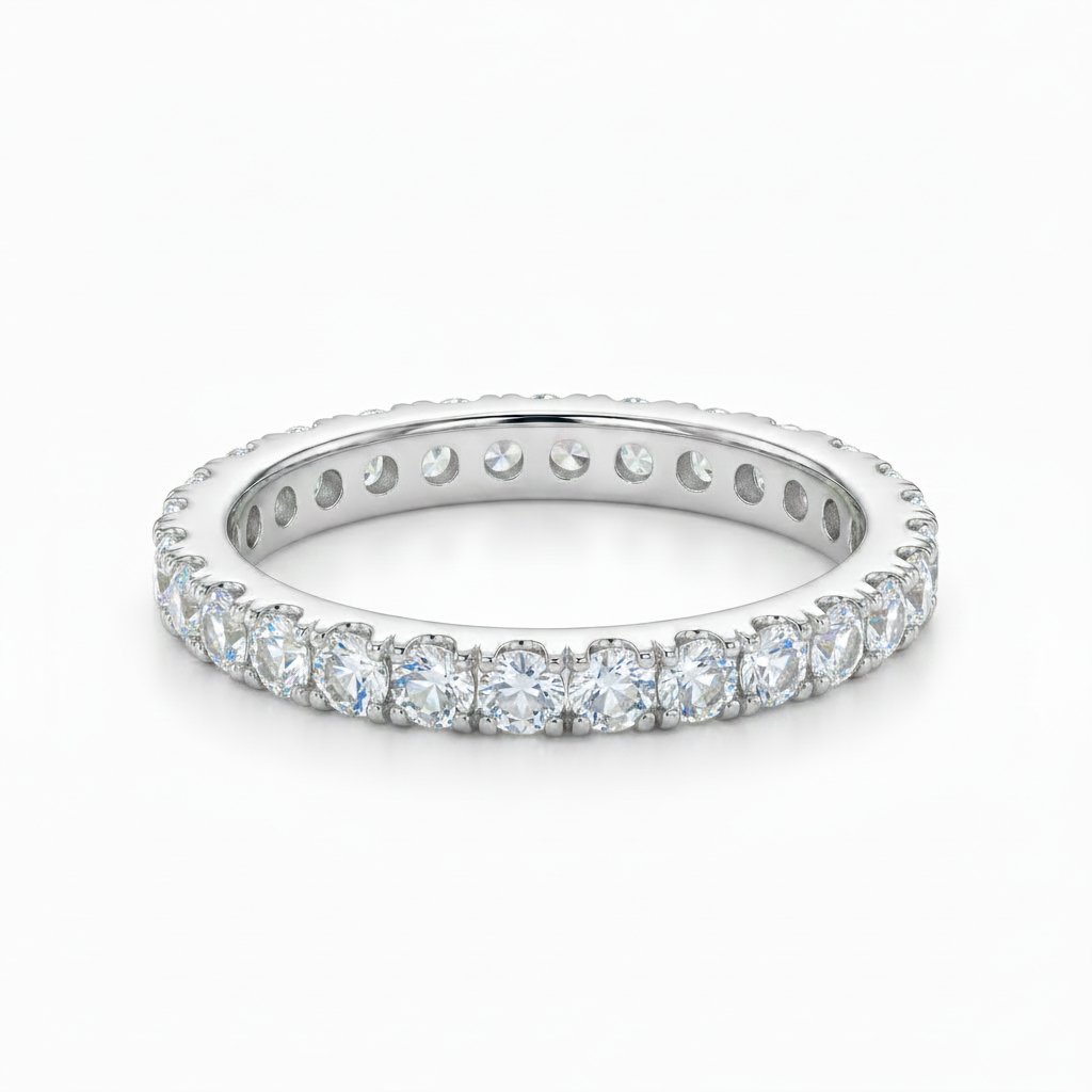 Anillo churumbela Lumière en plata 950 con zircones brillantes