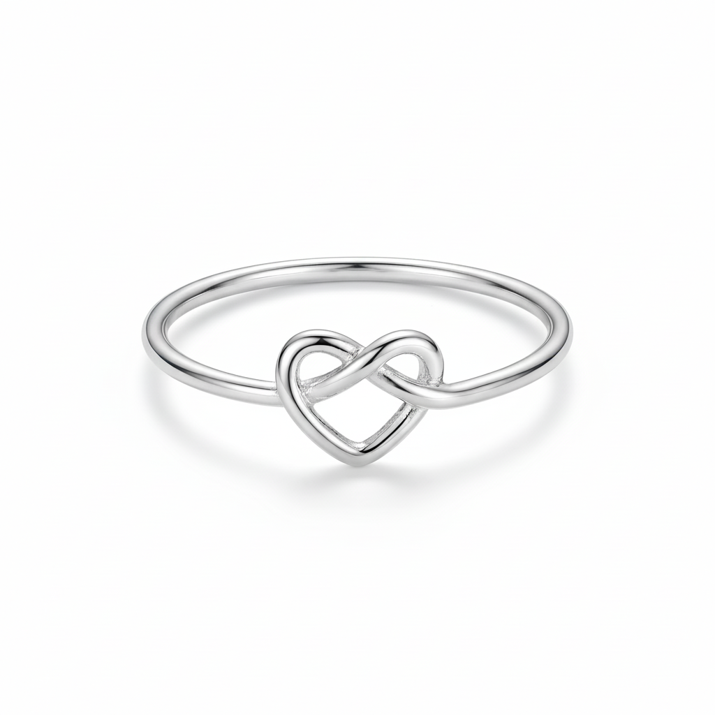 Anillo Corazón Infinito de plata 925 con diseño entrelazado
