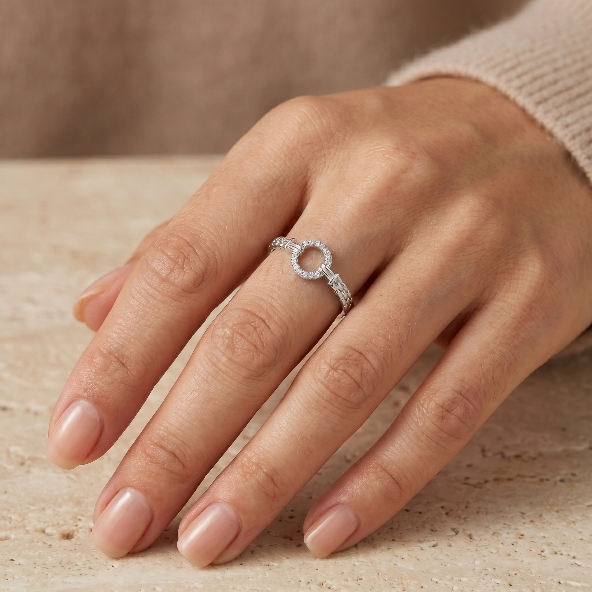 Anillo órbita de plata 925