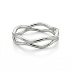 Anillo ondas de plata 925 con diseño orgánico