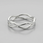 Anillo ondas de plata 925 con diseño orgánico