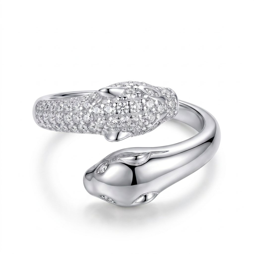 Anillo Pantera Éclat en plata 925 con diseño felino y zircones brillantes