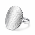 Anillo Selene Textura ajustable de plata 925 con placa ovalada grande