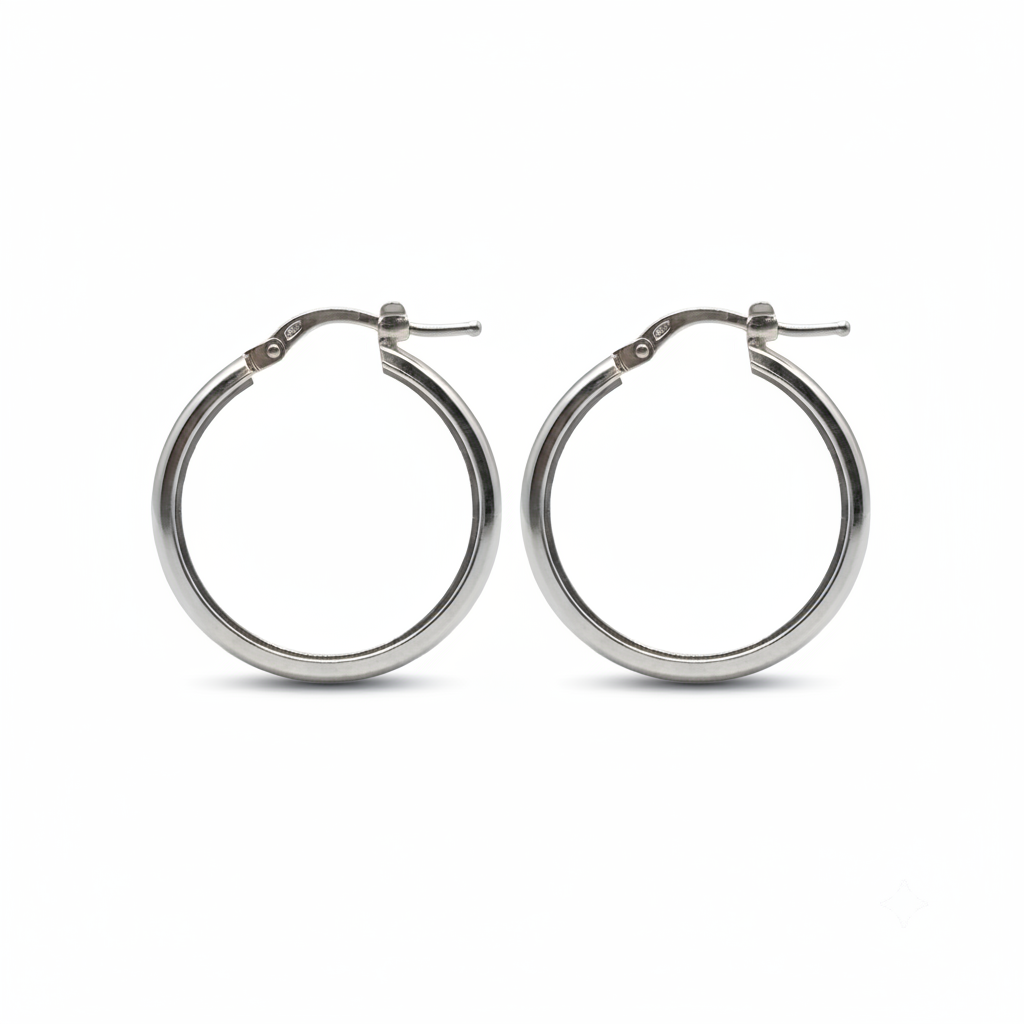 Argollas clásicas de plata de 20 mm con acabado pulido