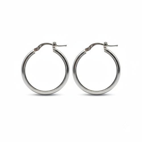 Argollas clásicas de plata de 20 mm con acabado pulido