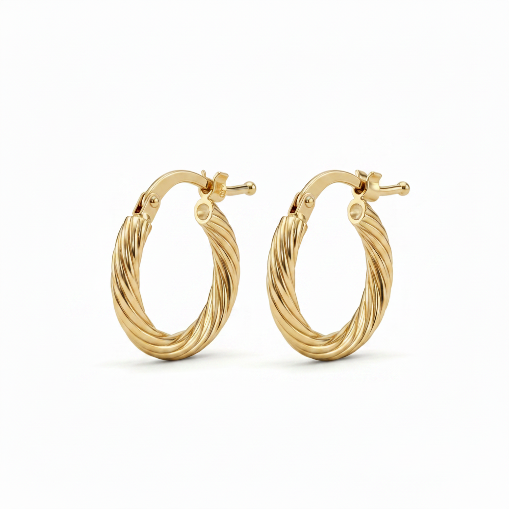 Aretes argolla Éclat Doré de 11 mm bañados en oro 18k sobre plata 925