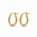 Aretes argolla Éclat Doré de 14 mm bañados en oro 18k sobre plata 925