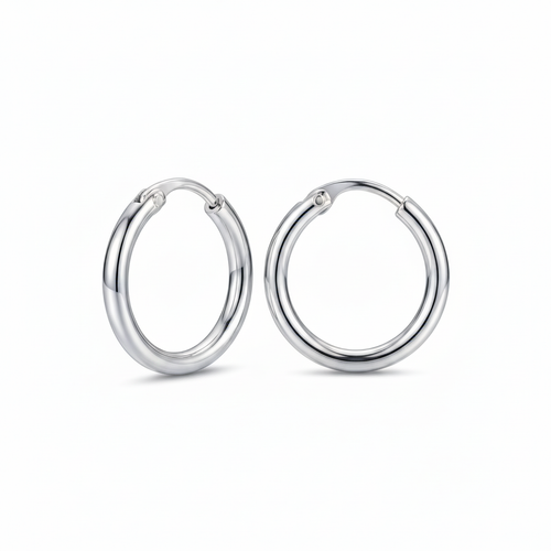 Aretes argolla Lumi de 10 mm en plata 950 con acabado pulido brillante