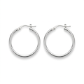 Aretes Roma Plateados de 20 mm en Plata 925 tipo argolla | Emmas