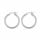 Aretes Roma Plateados de 20 mm en Plata 925 tipo argolla | Emmas