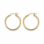 Aretes Roma Plateados de Emmas, elaborados en Plata 925 / Baño Oro 18K. Argollas de 20 mm con diseño clásico