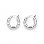 Aretes Aura Plateados de 9 mm en Plata 925 tipo argolla | Emmas