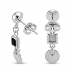 Aretes de plata 925 con broche mariposa