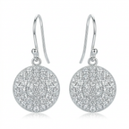 Aretes colgantes de disco pavé en plata 925