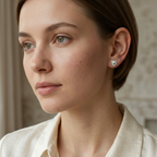 Aretes de plata 925 con diseño de corazón y broche tipo mariposa