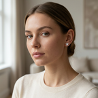 Aretes delicados de plata 925 con broche tipo mariposa