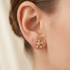 Aretes Flor Solea bañados en oro de 18K sobre plata 925