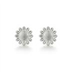 Aretes girasol mini de plata 925 de 1 cm