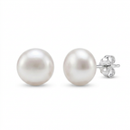 Aretes Perla Élia 10mm en plata 925 con broche tipo mariposa
