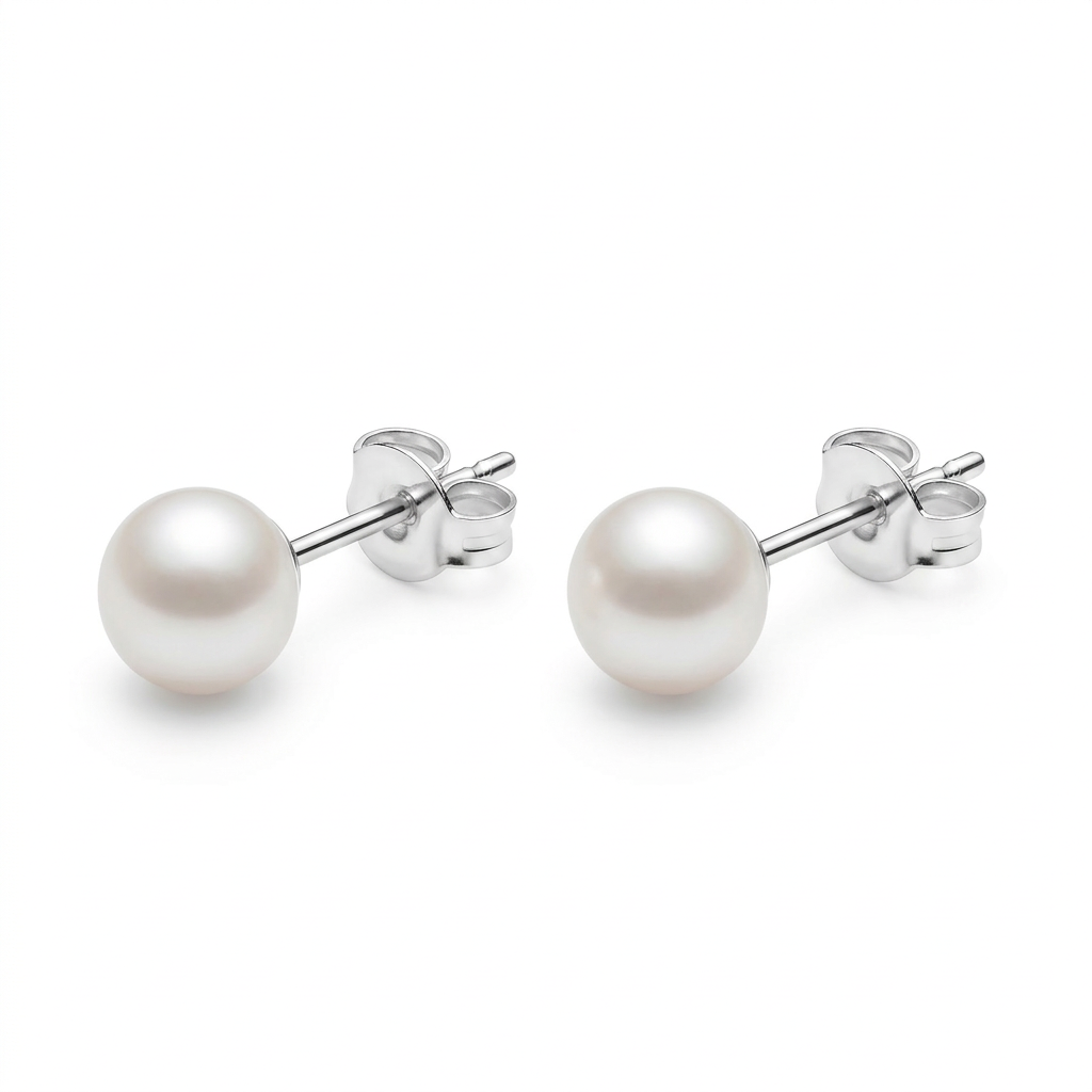 Aretes Perla Élia 5mm de perla de río en plata 925