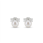 Aretes de perla de río de 3 mm en plata 925 con broche mariposa