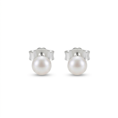Aretes de perla de río de 3 mm en plata 925 con broche mariposa