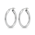 Aretes Siena Plateados de 25 mm en Plata 925 tipo argolla | Emmas