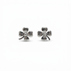 Aretes trébol de cuatro hojas de plata 925