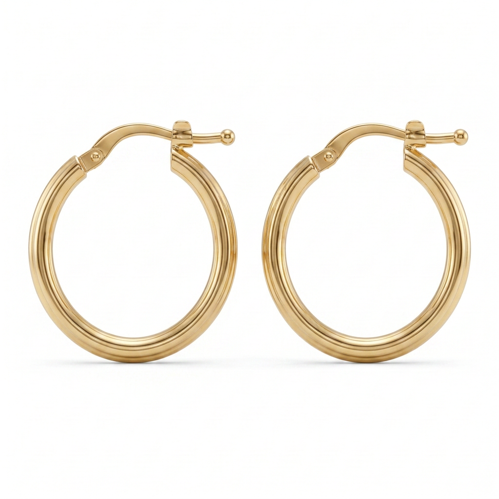 Argollas Doradas Lía de plata 925 bañada en oro 18K de 20 mm