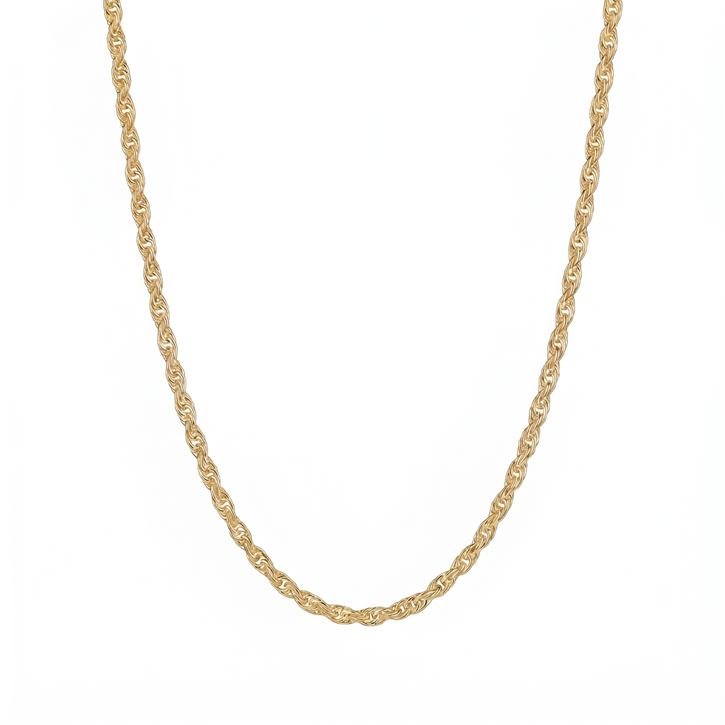 Cadena Cordón Classic de plata 925 baño Oro 18K de 50 cm y 2 mm de ancho