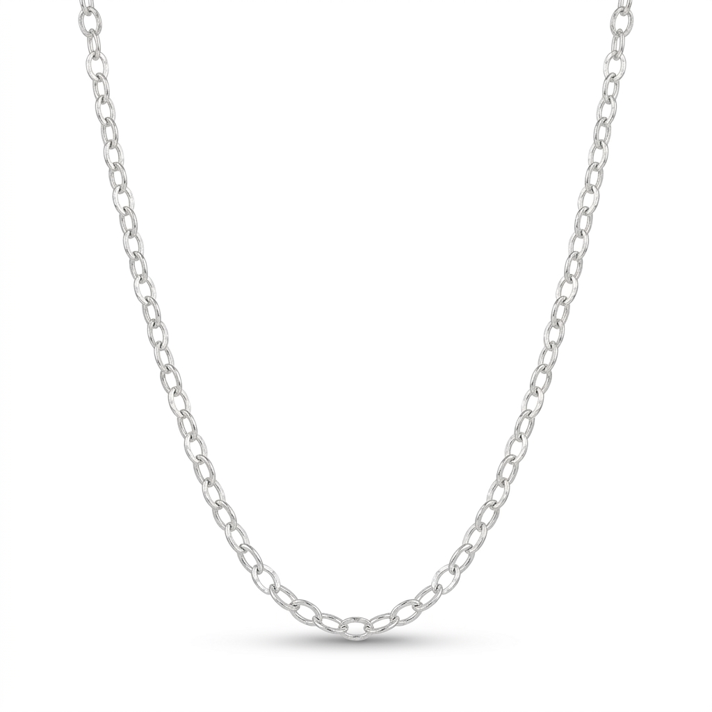 Cadena Martelé de plata 925 de 45 cm con eslabones martillados de 2 mm