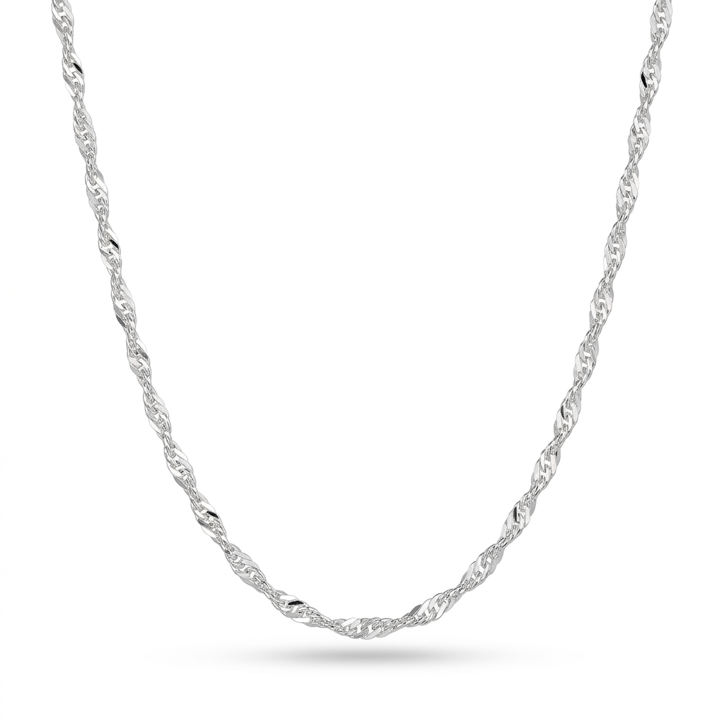 Cadena Singapur Shine de plata 925 de 45 cm y 2 mm de ancho