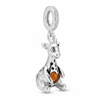 Charm jirafa corazón de plata 925