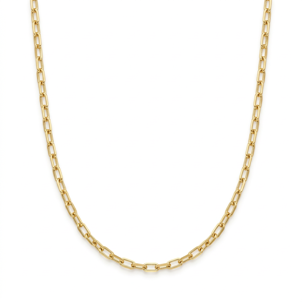 Collar cadena forzatina long bañada en oro de 18k sobre plata 925