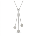 Collar cascada texturizada de plata 925 con tres dijes redondos