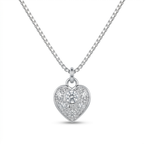 Collar Corazón Amélie de plata 925 con cadena veneciana box y dije de corazón brillante