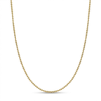 Collar Esferas Aurea de plata 925 bañada en oro 18K con bolitas de 2.5 mm