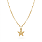 Collar Estrella Marina Nerina bañado en oro de 18K sobre plata 925 con cadena forzatina long y dije de estrella marina