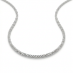 Collar popcorn clásico de plata 925 de 45 cm con cierre tipo argolla