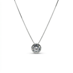 Collar zircón mini de plata 925 con dije redondo