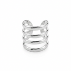 Ear cuff Linea de plata 925 con diseño de cuatro líneas paralelas
