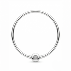 Pulsera charms rígida destello de plata 925 con detalle circular brillante