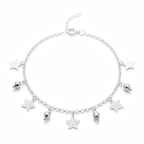 Pulsera colgante de estrellas en plata 925