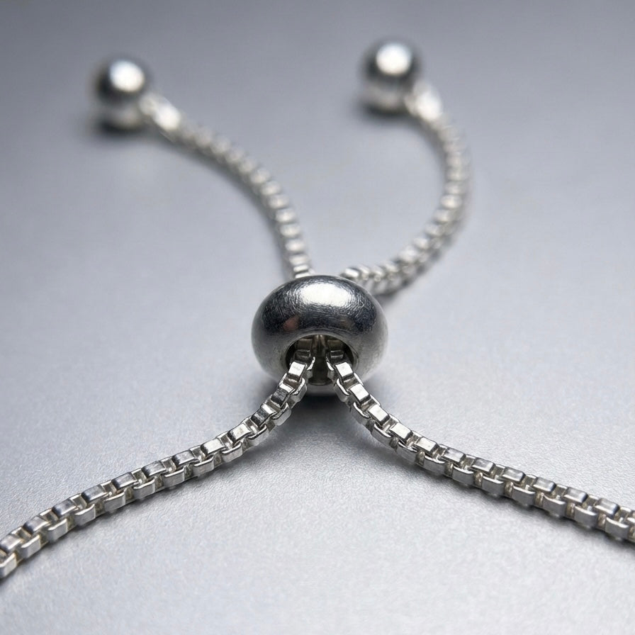 Pulsera corazón ajustable de plata 925 con diseño delicado