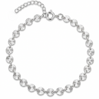 Pulsera Destellos Alba de plata 925 con discos texturizados de 4 mm