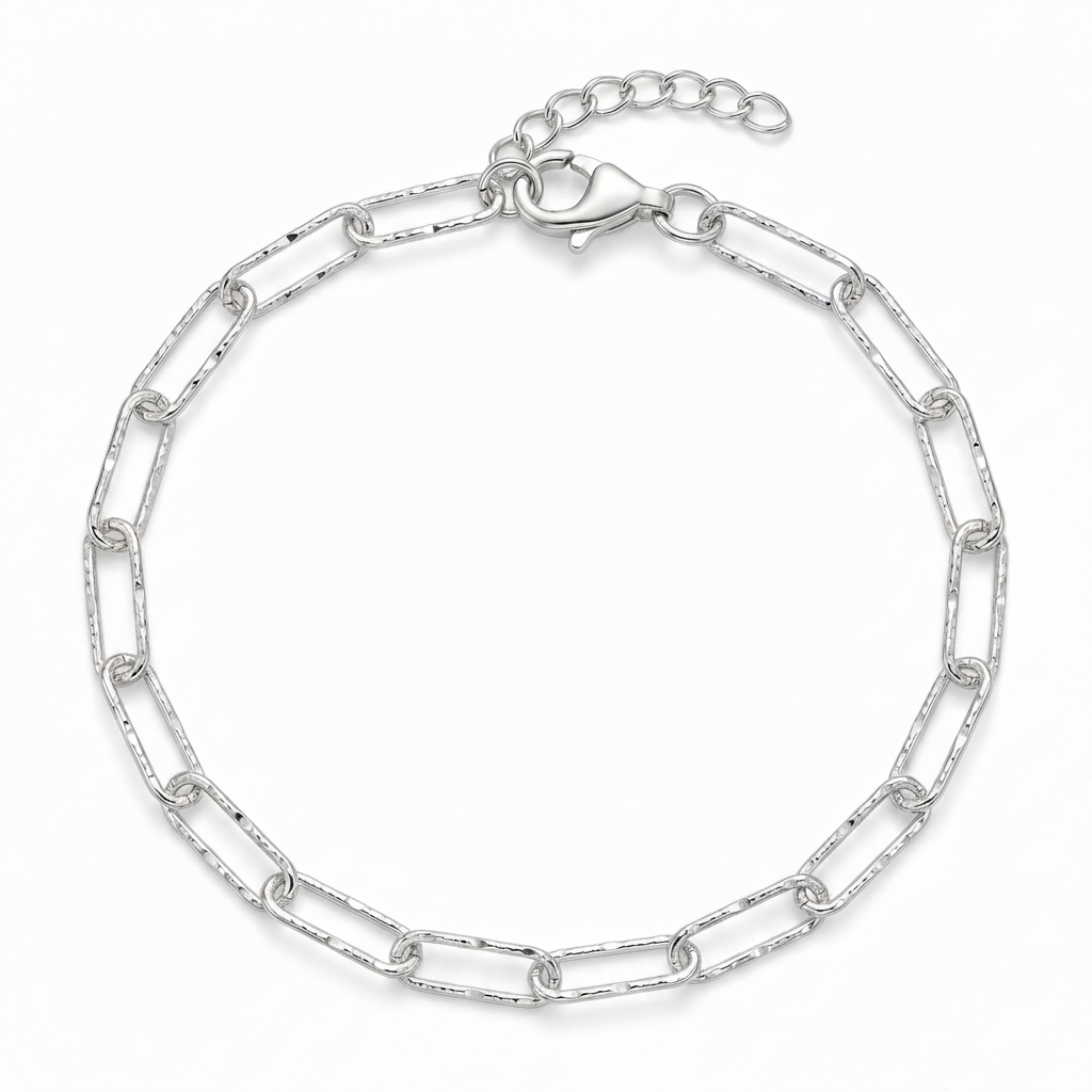 Pulsera eslabones Élise en plata 925 con cierre langosta y extensor