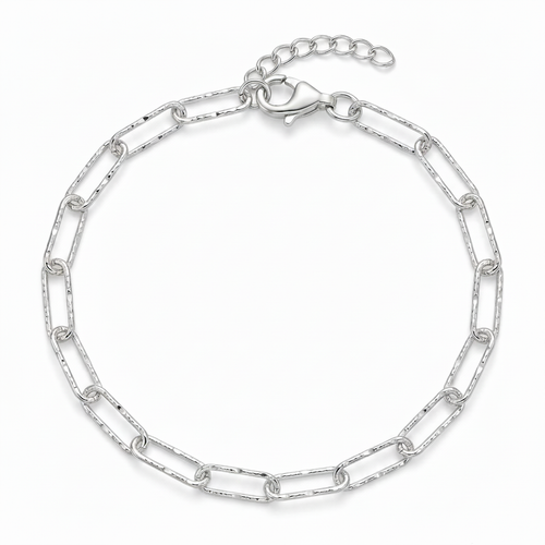 Pulsera eslabones Élise en plata 925 con cierre langosta y extensor